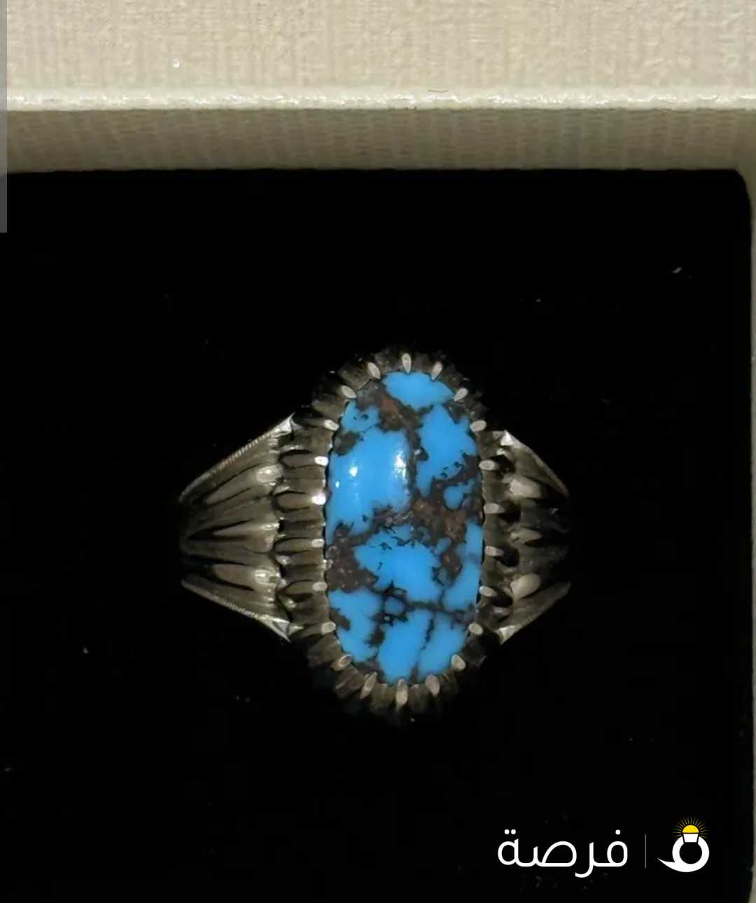 للبيع خاتم فيروز نيشابوري نادر طبيعي 100٪؜