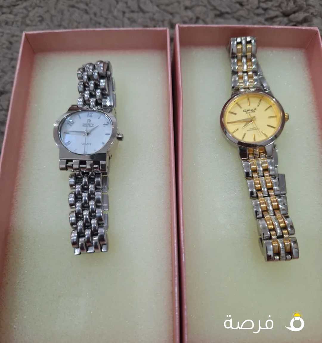 للبيع ساعات omax ,,darky لون ذهبي والثانيه فضي
