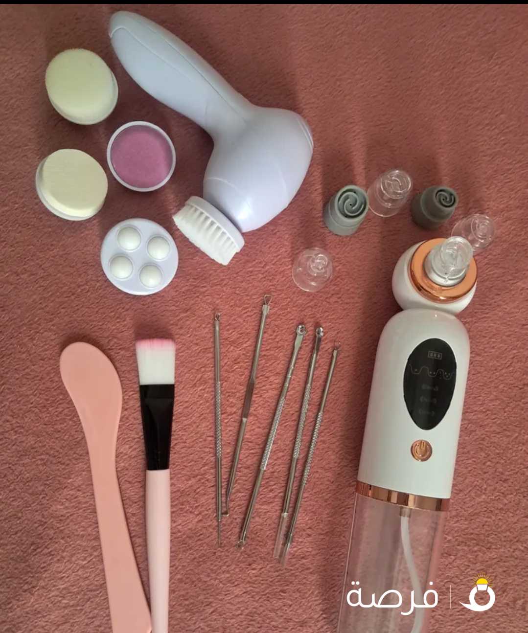 طقم كامل فيشل منزلي للعناية بالبشرة و تنظيف البشرة في المنزل في اي وقت للحفاظ على بشرتك استعمال خفيف