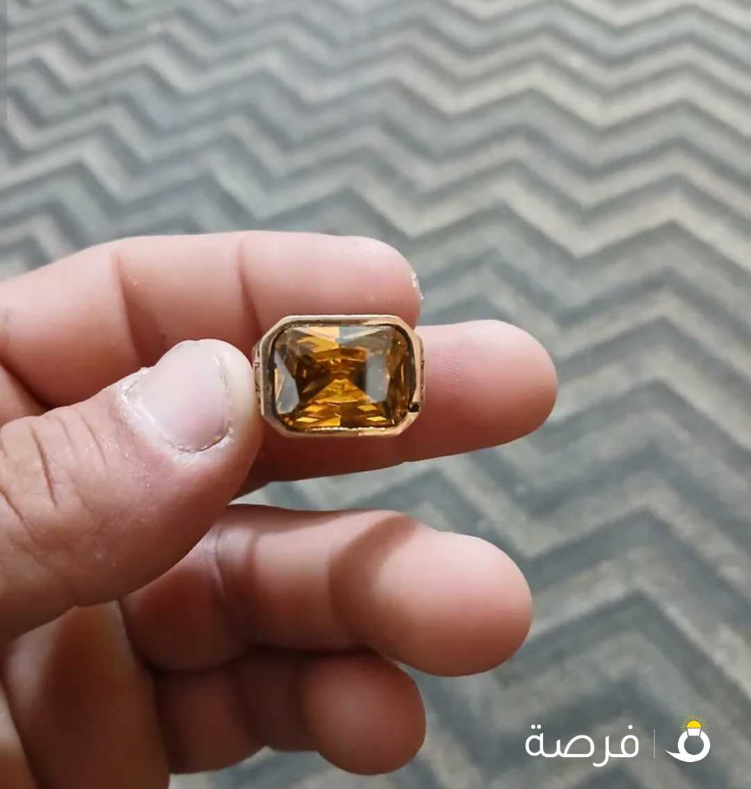 خاتم فضه حجر السترين مميز يعتبر جديد