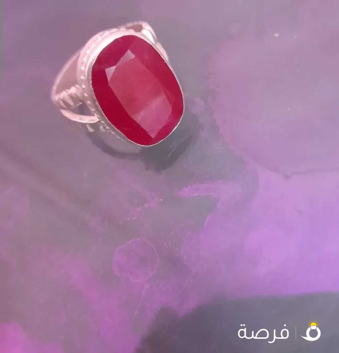 pigeon blood red Ruby large silver Ring
