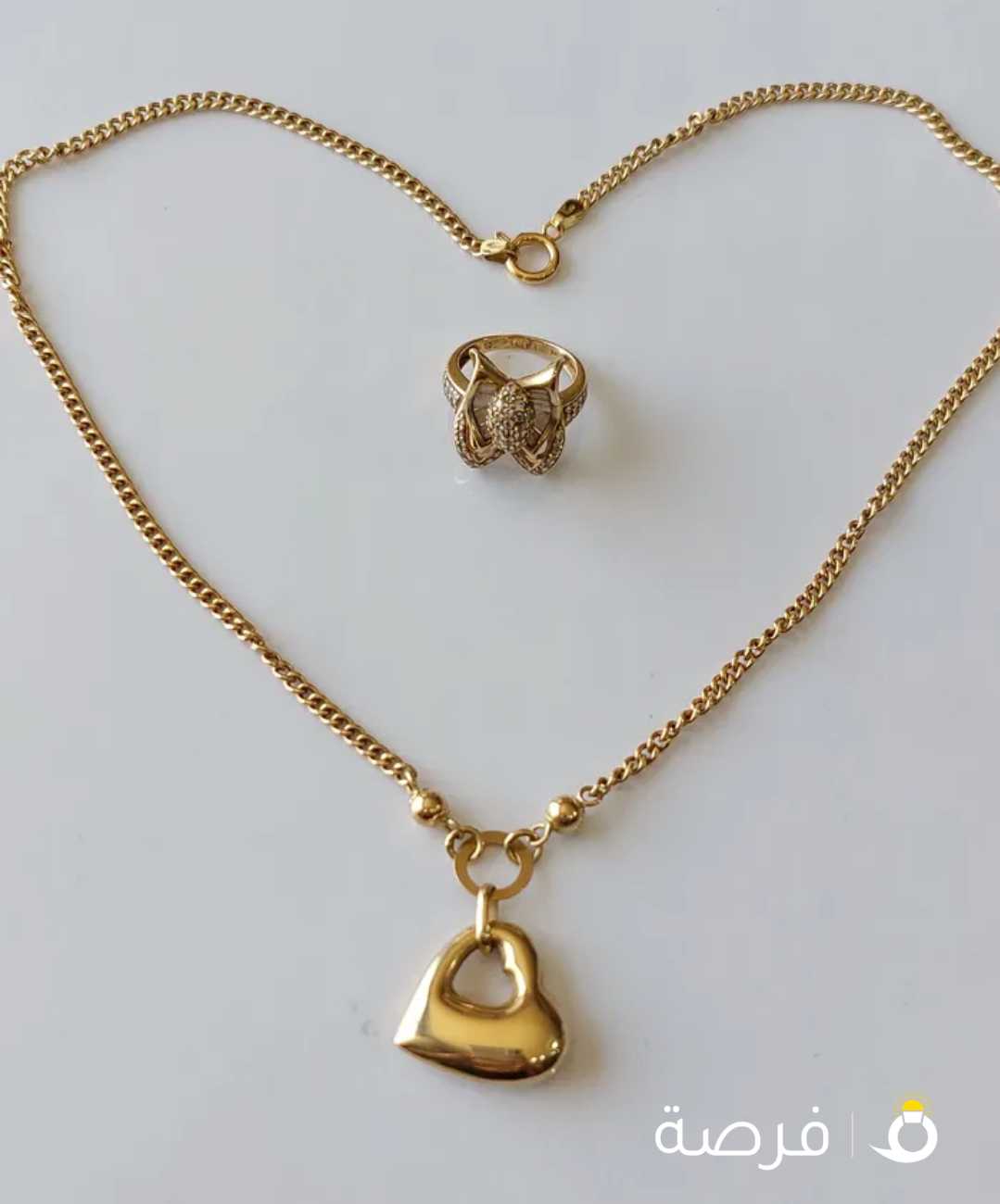 18k solid gold heart necklace. Beautiful ring