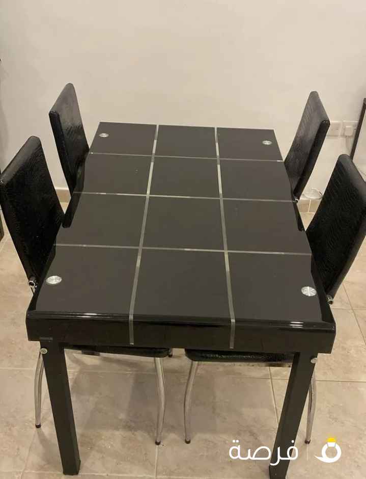 Black Glass table with 4 chairs