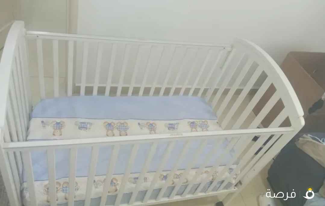سرير أطفال بمرتبة 130 في 75