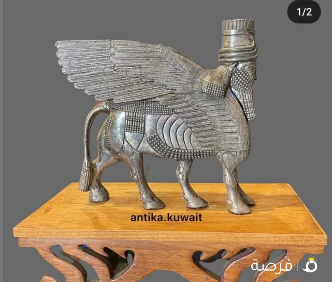 مجسم النمرود ( الملك كوش ) يعود لحضاره بابل وزنه 2 كيلو فضه ، نادر جداً .