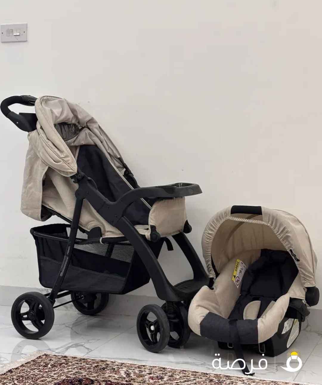 عربانه أطفال مع كرسي سياره