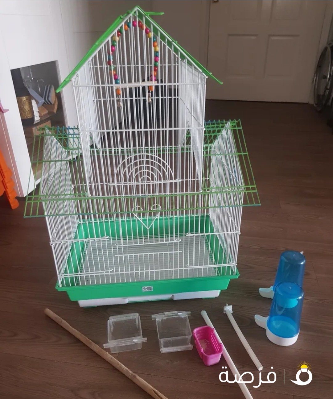 Medium size Bird cage. Fully foldable, cheap, fairly used and with all accessories