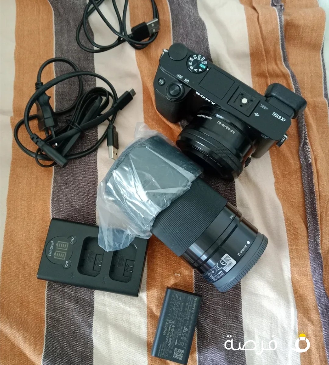 ony Alpha 6100 For sale With 2 Lens , Direct Camera Charger Cable , Battery Adapter available