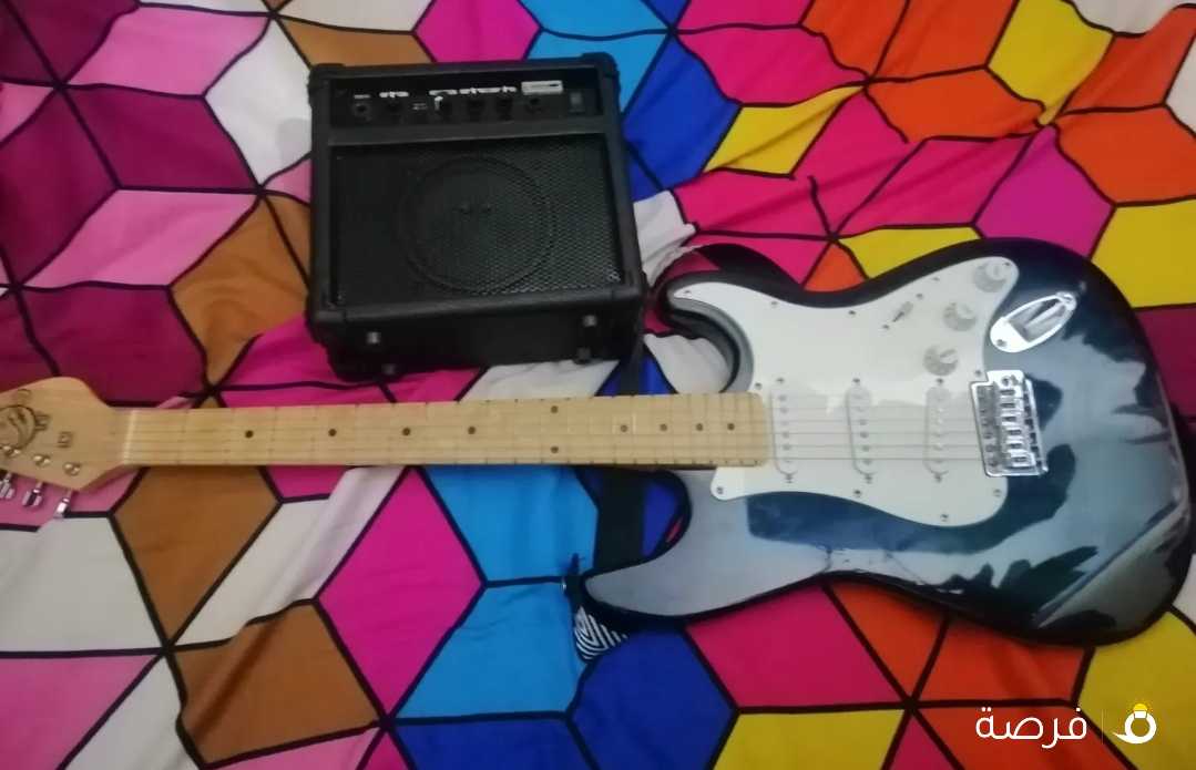 Electric guitar with amp