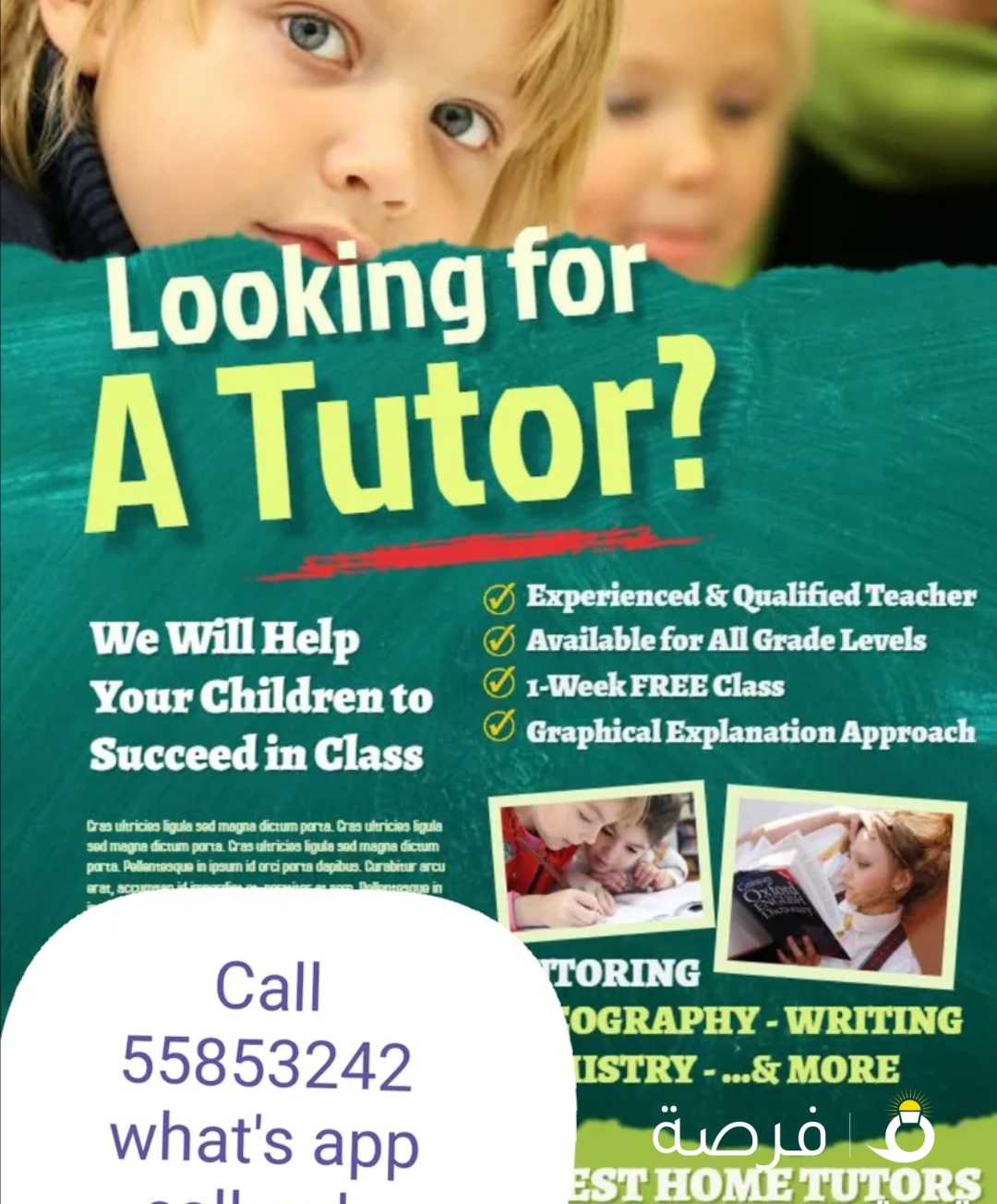 Best tutor in ur area.