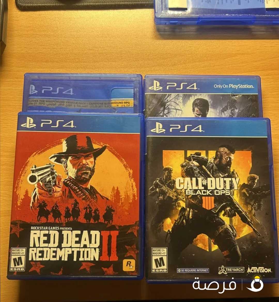 Used Ps4 Games ( Red Dead Redemption 2 , COD Black Ops, Fifa 2016, Just Cause 3)