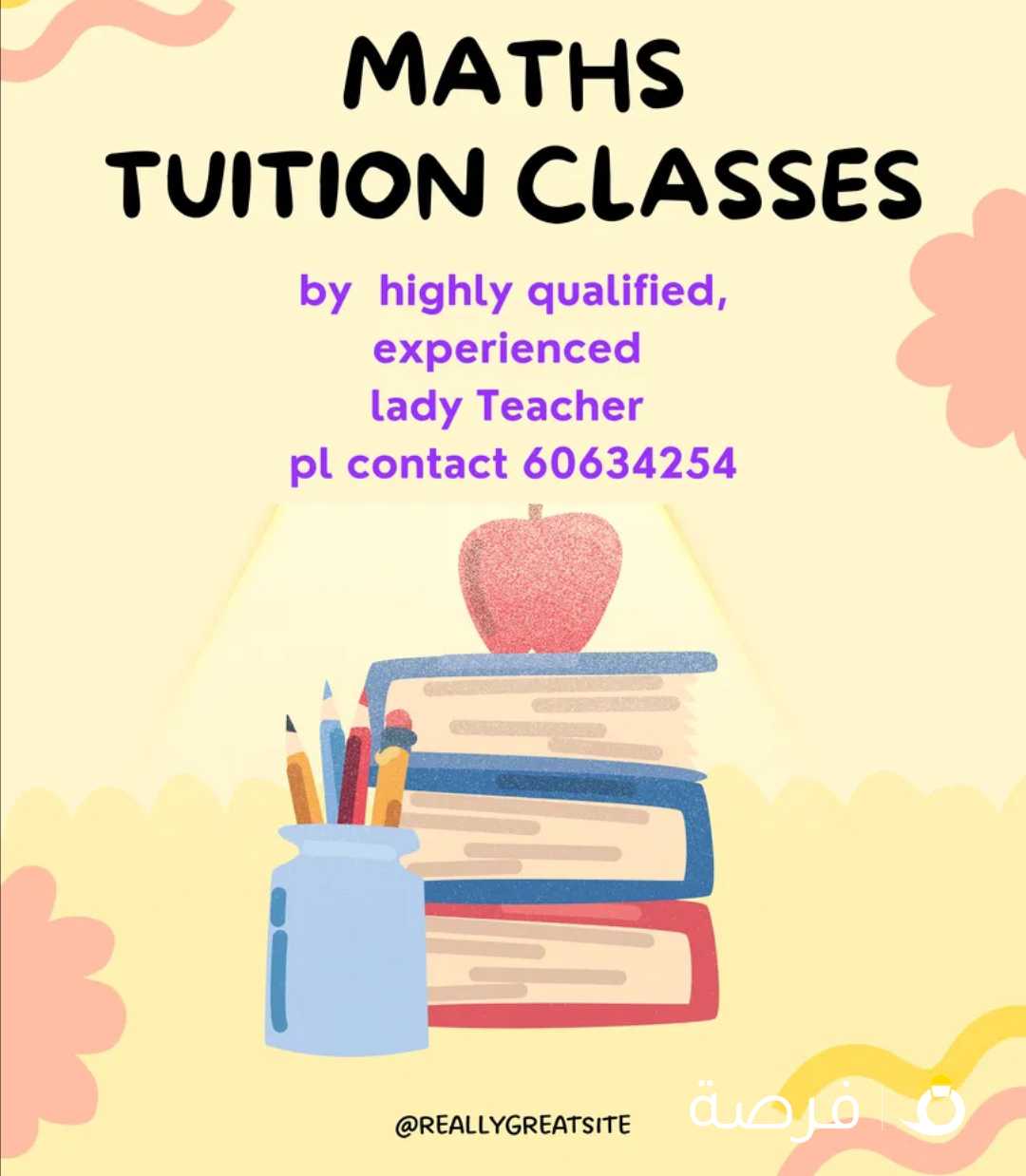 Maths/Science Tuitions by highly qualified, experienced lady teacher at Mahboula block 1 Pls call