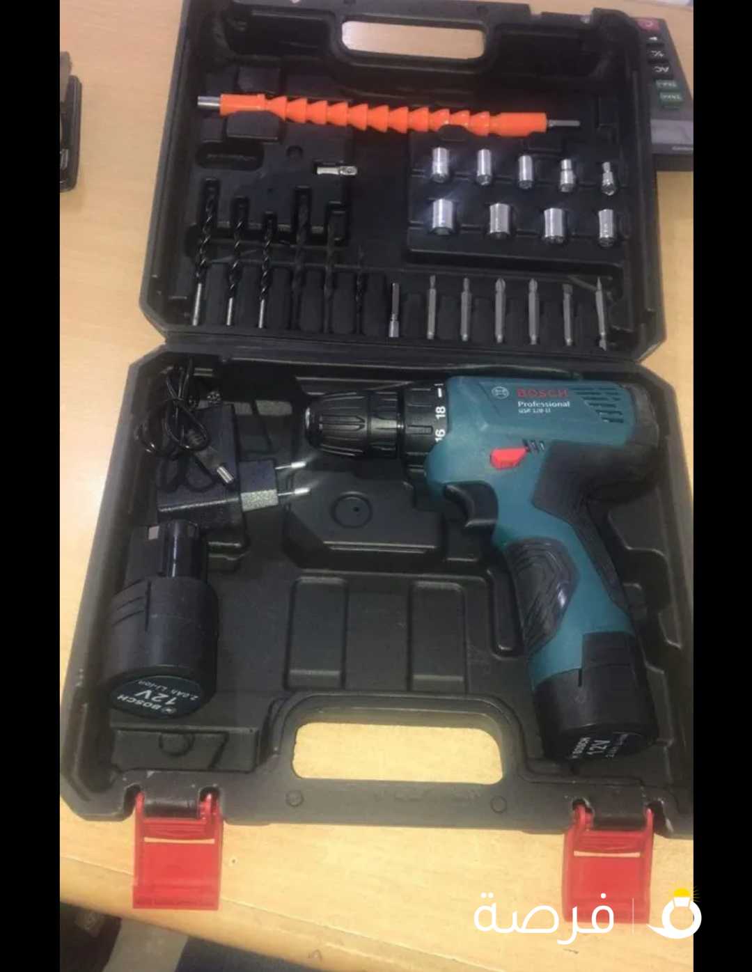 دريل بوش شحن 2 بطاريه لاسلكي 12 فولت Bosch 12V Cordless Impact Drill GSB 120-LI Gen 2 دريل الشحن ال