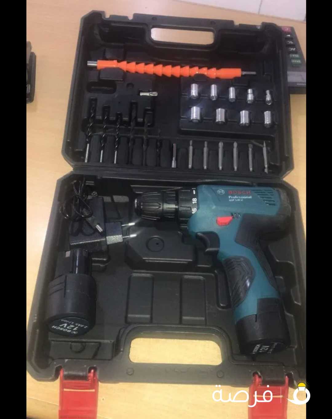 دريل بوش شحن 2 بطاريه لاسلكي 12 فولت Bosch 12V Cordless Impact Drill GSB 120-LI Gen 2 دريل الشحن ال