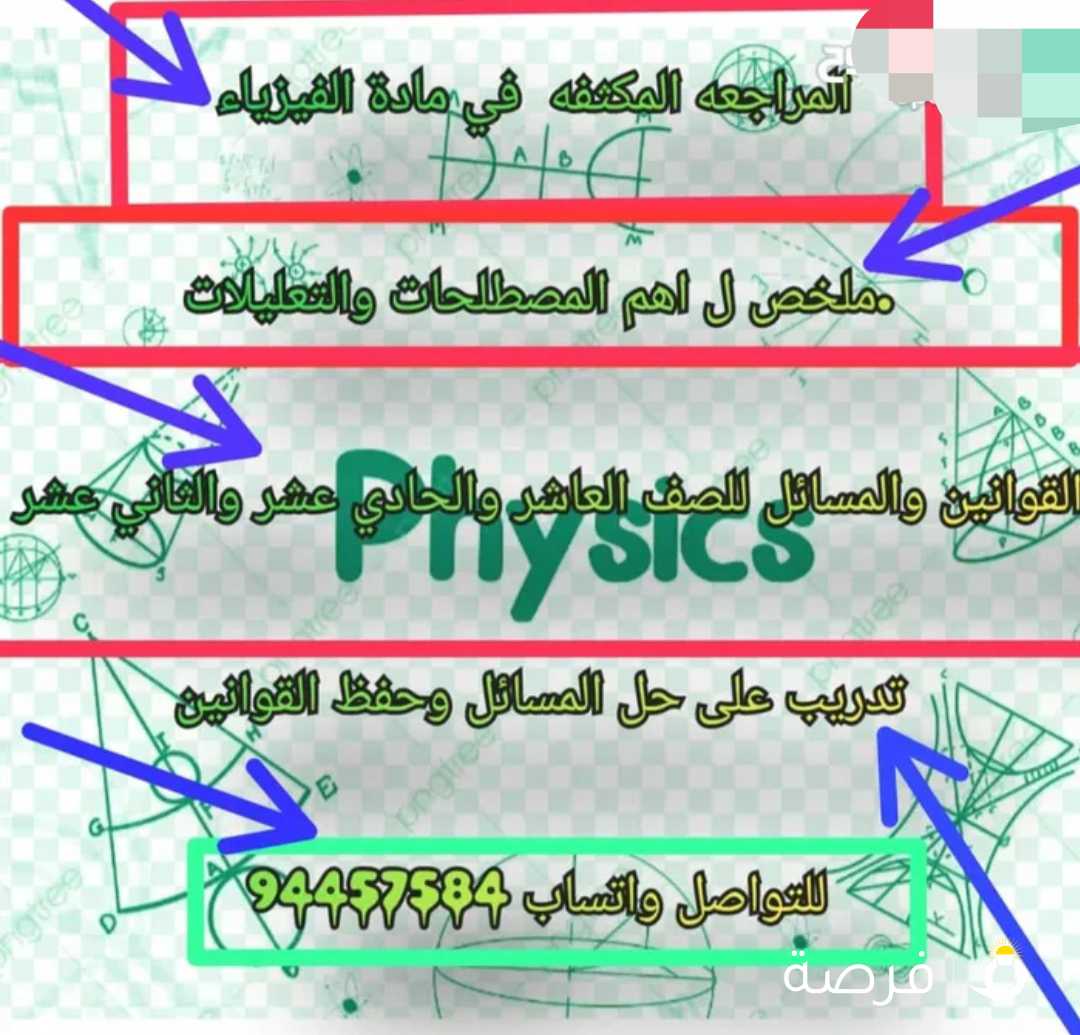 تدريس مادة الفيزياء جميع المراحل