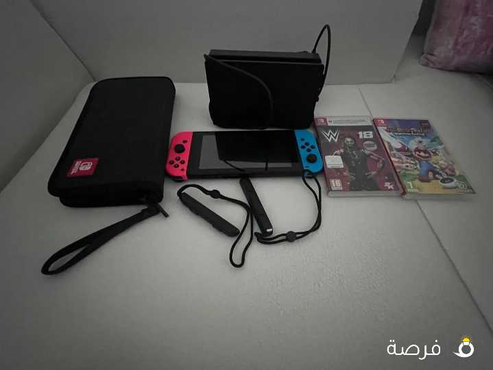 Nintendo switch with two discs and case