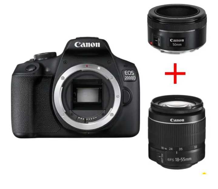 Canon EOS 2000D + Kit lens + F1.8 Prime lens