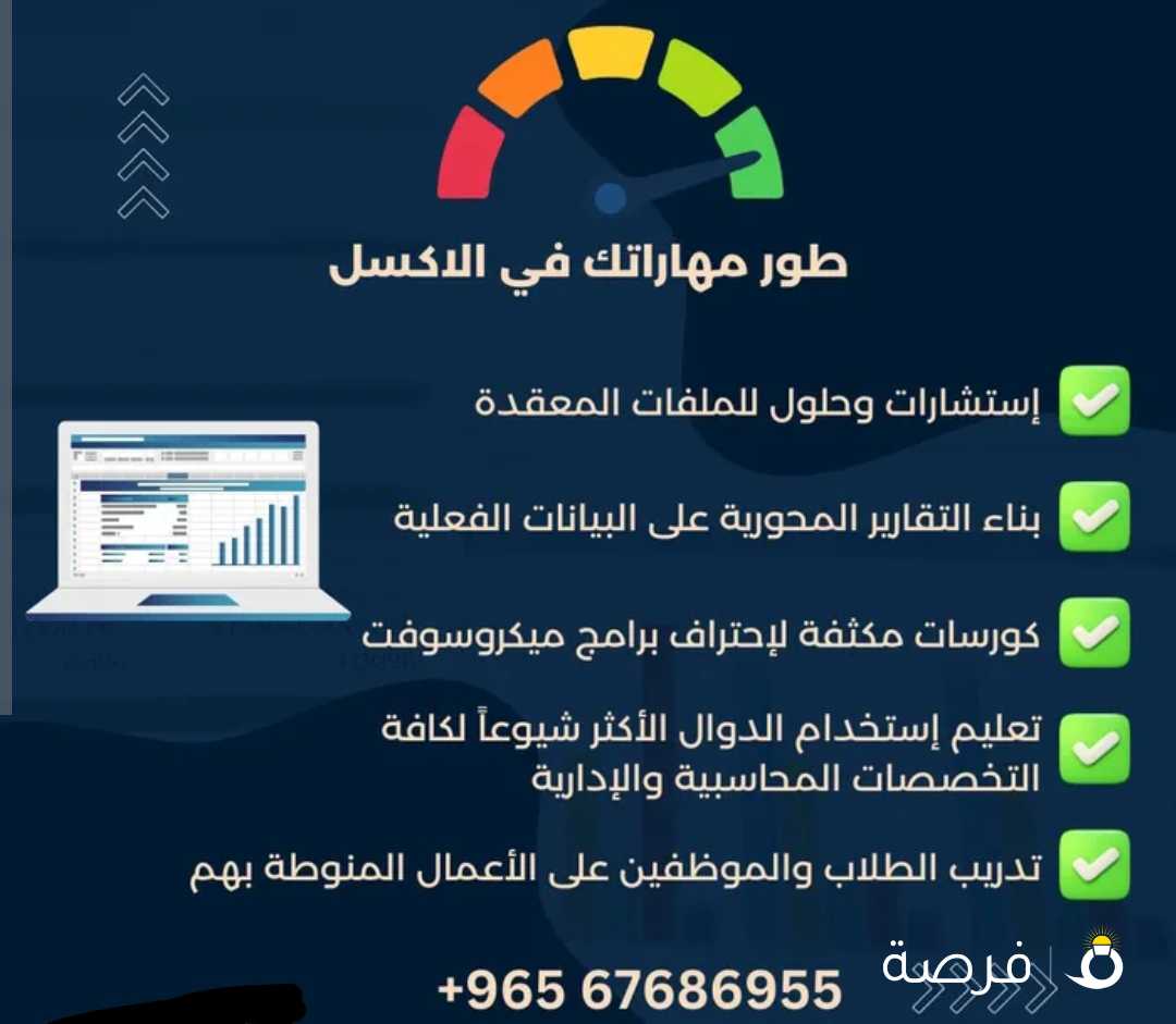 حلول واستشارات وتدريب وتطوير مهارات الاكسل