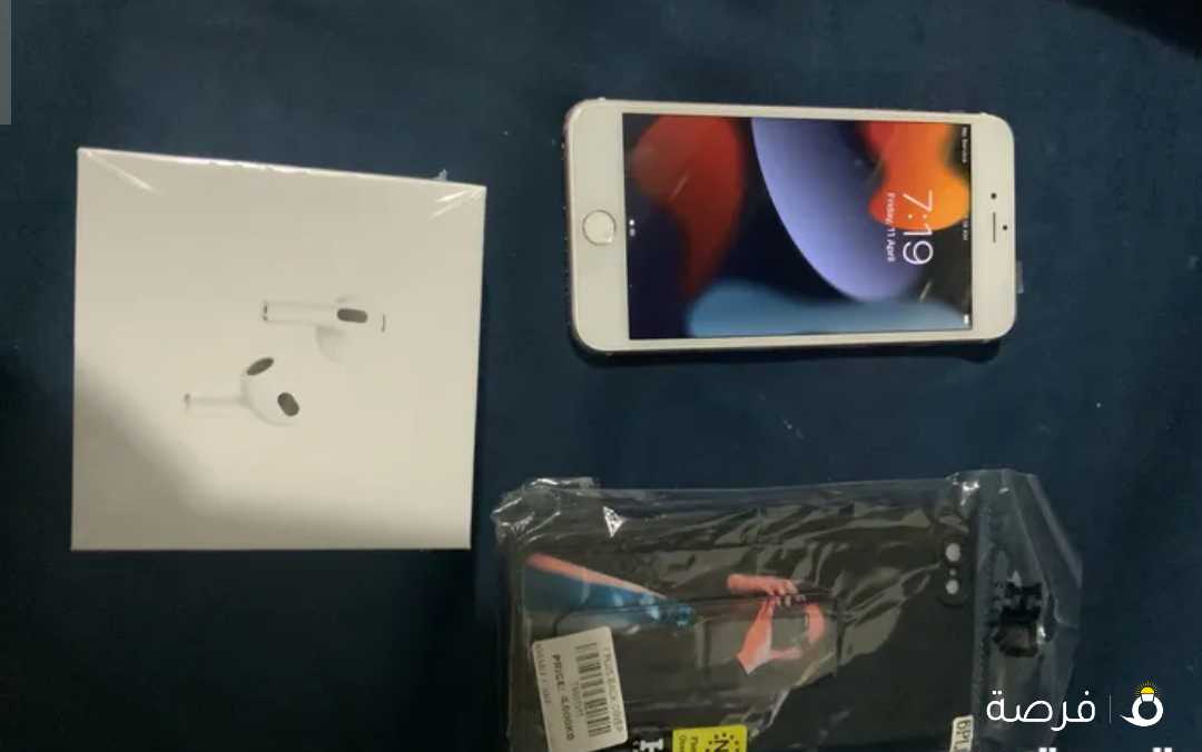 آيفون plus 6s نظيف 100 بطارية مع سماعه كفر جديد