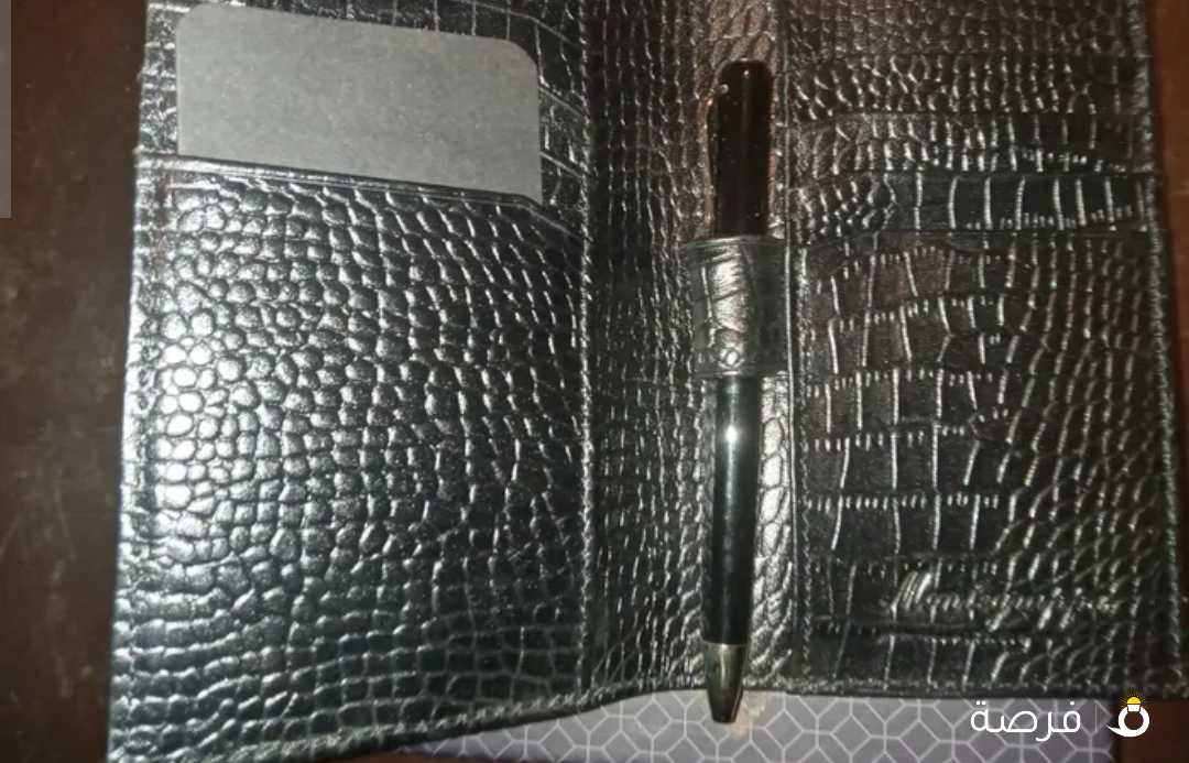 محفظة جلد بوك رجالي إيطالية ماركة مونتغرافا جديدة من الطرف الأغر مع الفاتورة سوداء اللون