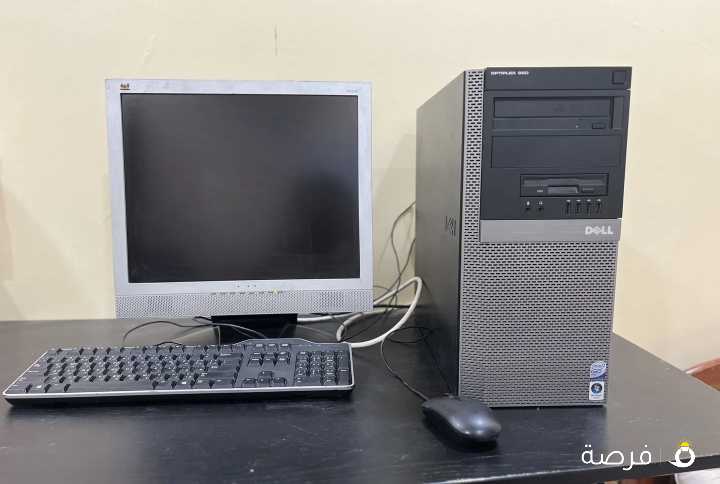 جهاز كمبيوتر Dell optiplex960 مستعمل مع شاشة مربعة وماوس وكيبورد