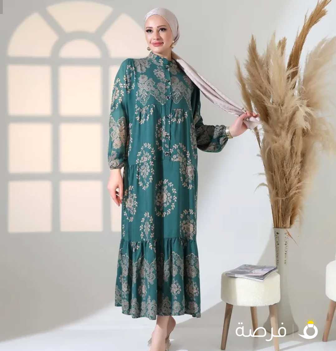 فستان محجبات موديل تركي صيفي مريح قماش فيسكون قطن بارد صيفا ، البيع جملة 100 قطعة بالحد الأدنى.