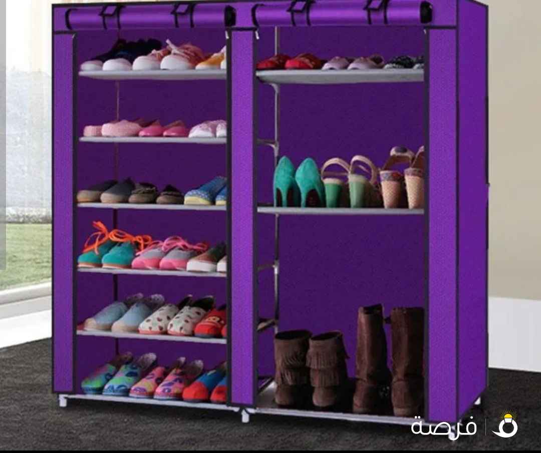 خزانة أحذية (جزامة) حامل و منظم الأحذية بـ12 رف مزود بستار مزدوج Double Anti-Poussière Pour Bie