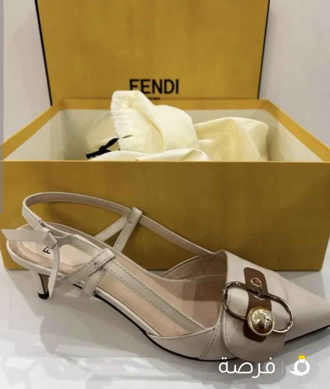 used fendi leather short heels