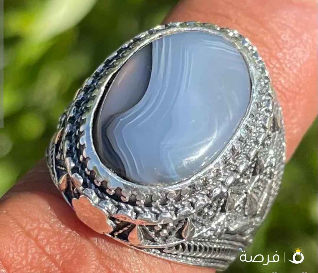 خاتم عقيق يماني مزهر