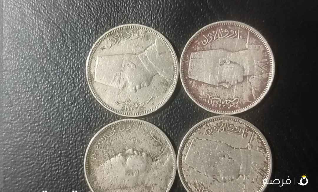 4 عملات فئه 2 مليمات المملكه المصريه عهد ملك مصر فاروق الاول 1924 و 1929و