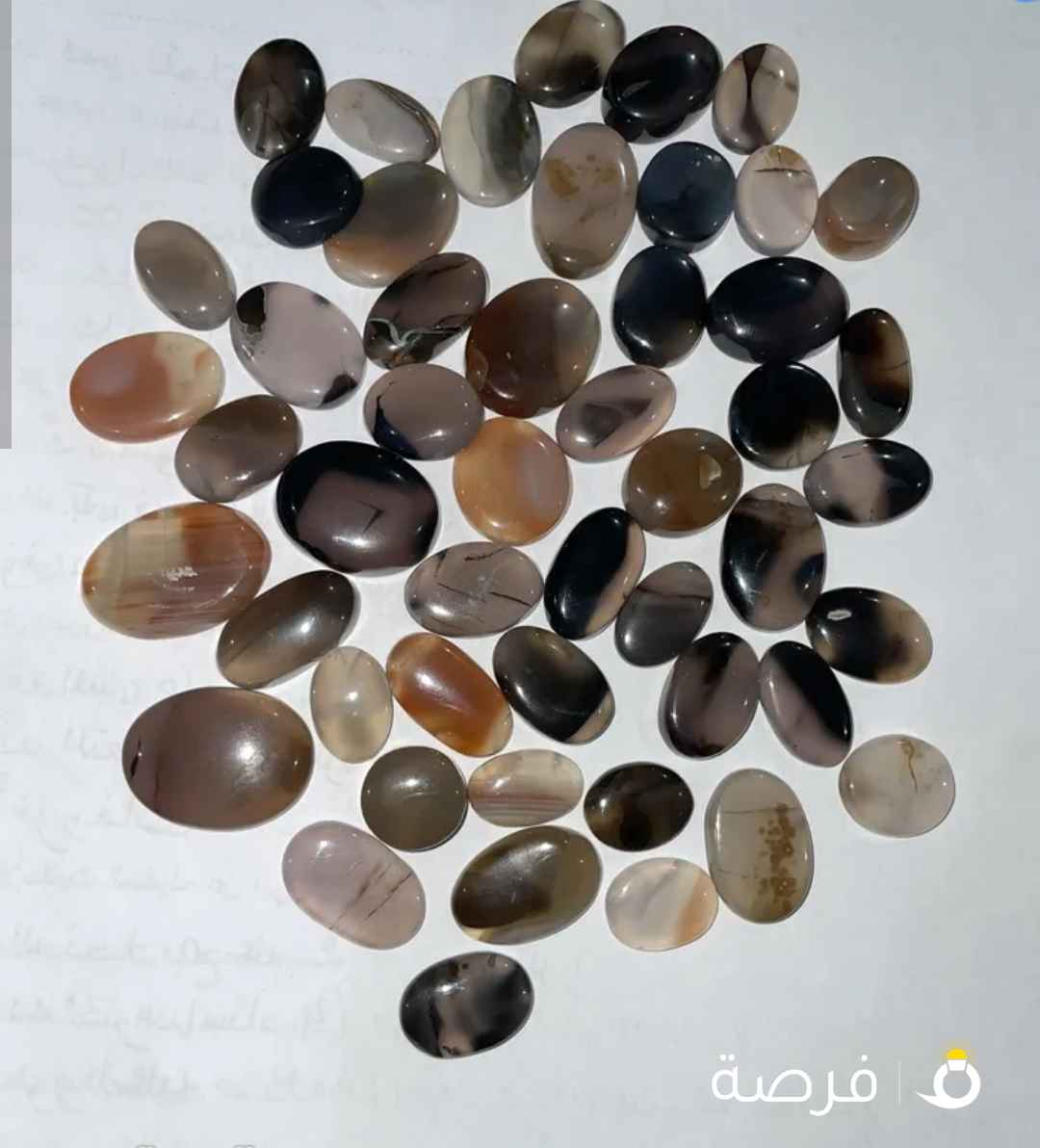 50 فص عقيق يماني مصور اصلي 100