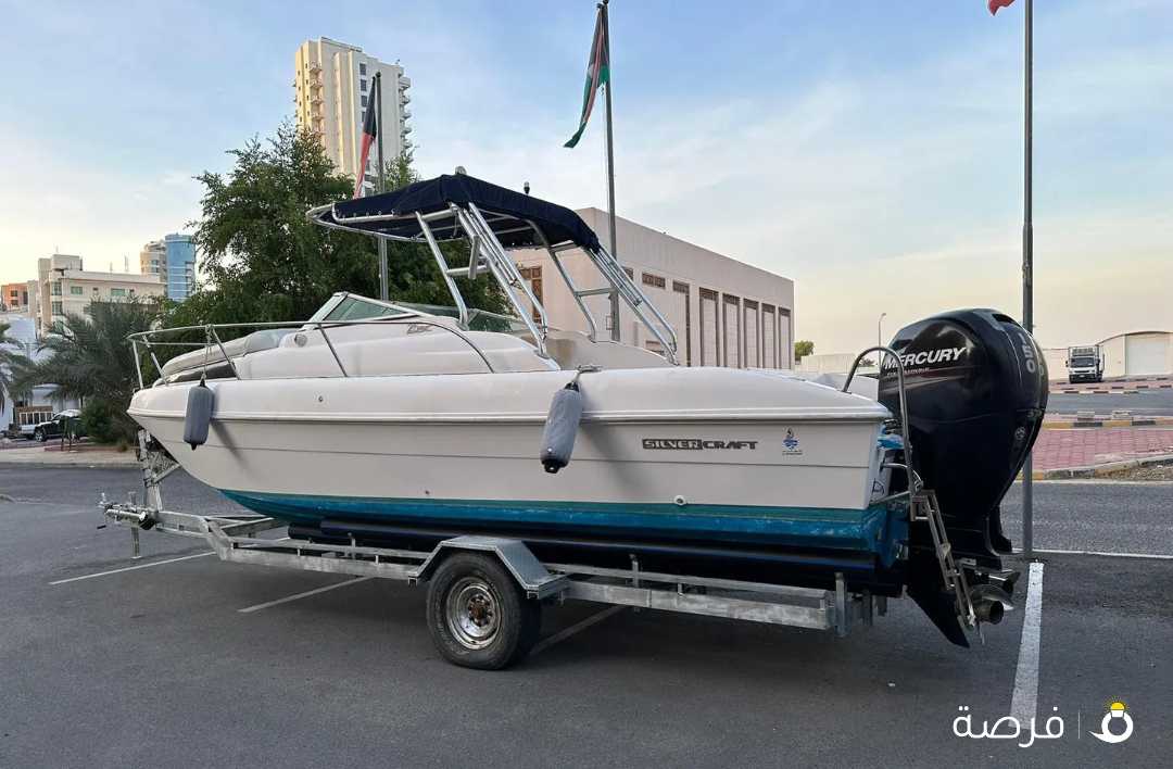 Silver craft motorboat