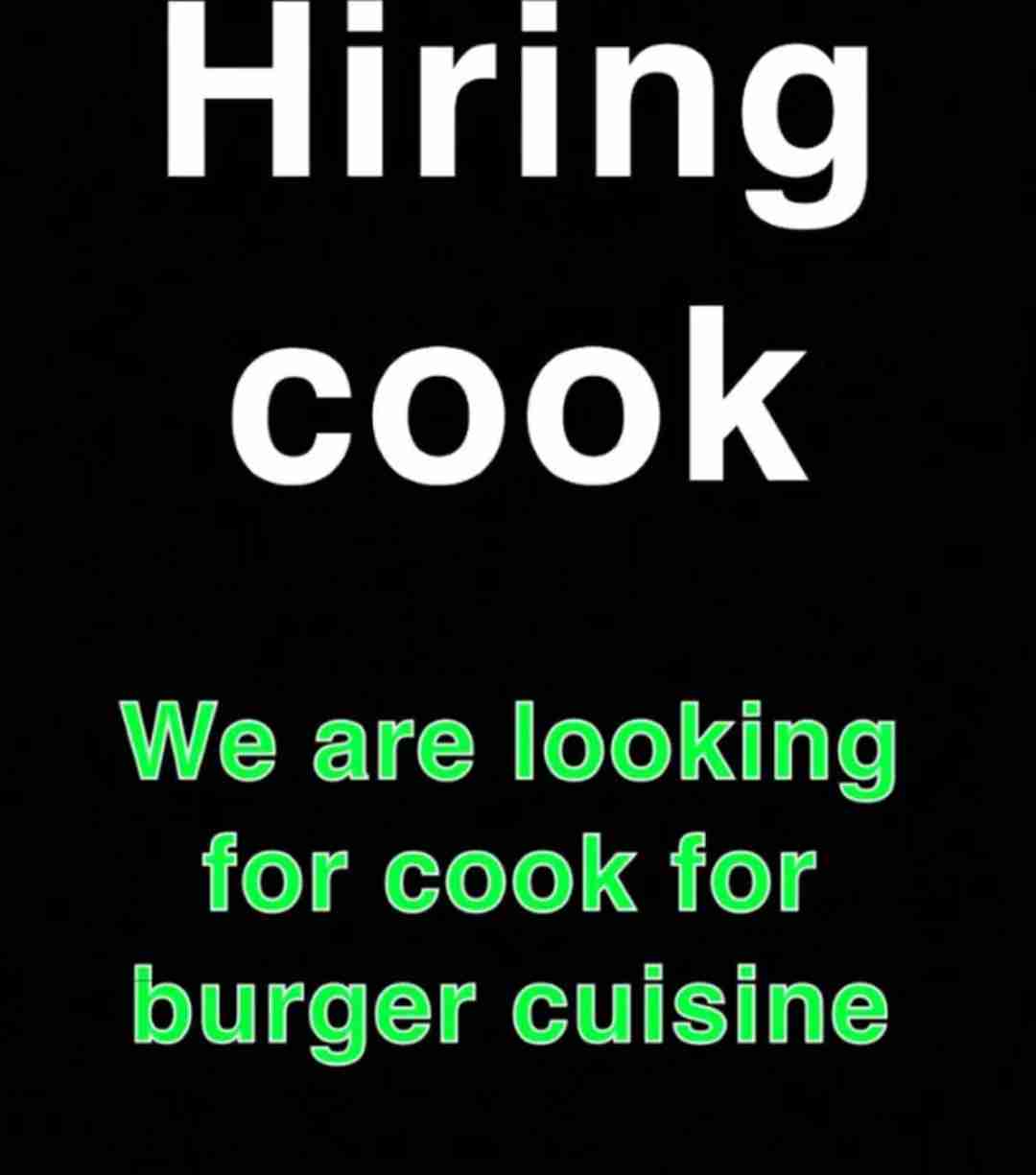 cook for burger restaurant