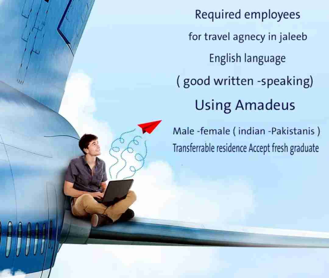 Required employees for travel agnecy in jaleeb