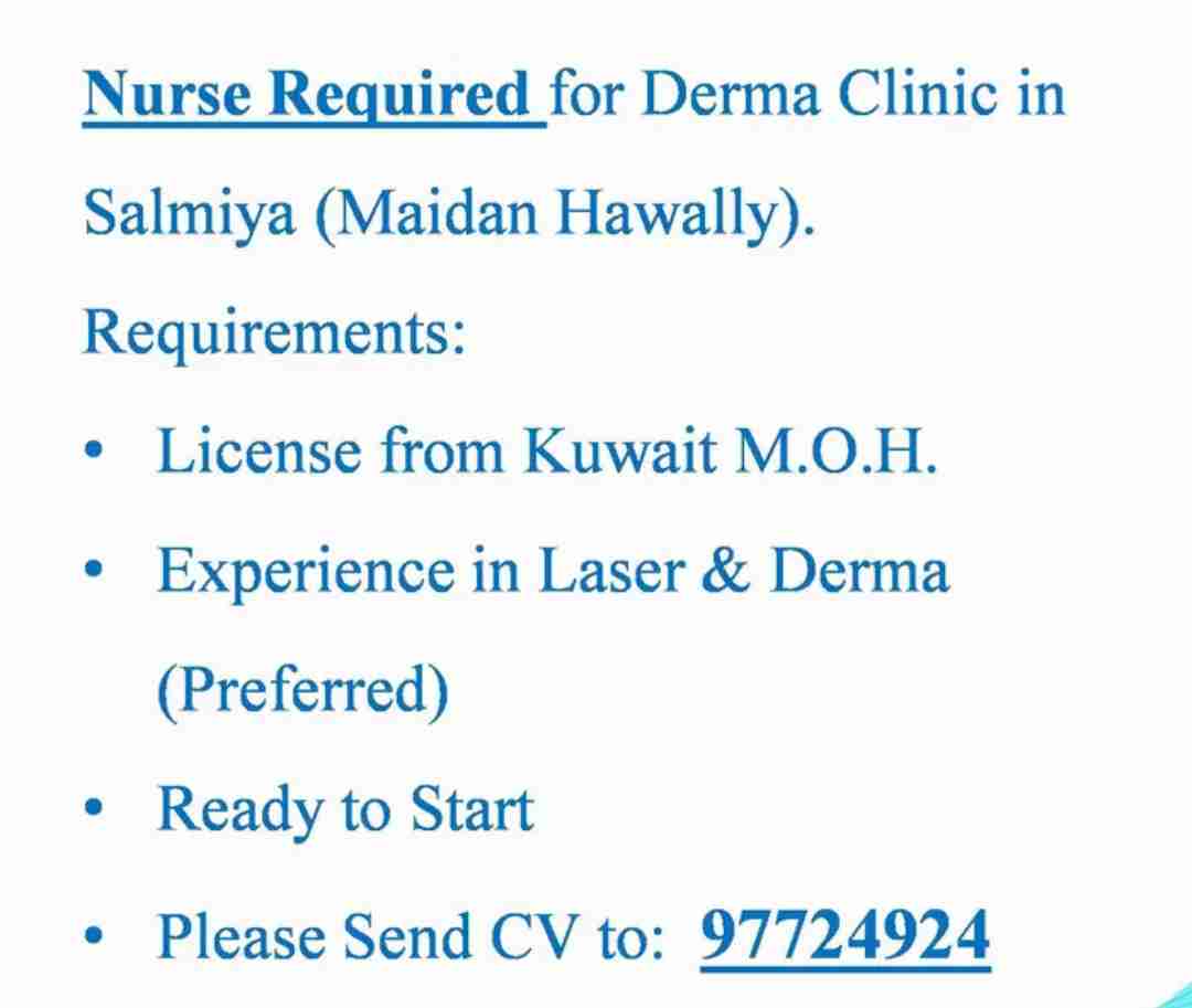 Nurse Requirerd for Derma Clinic