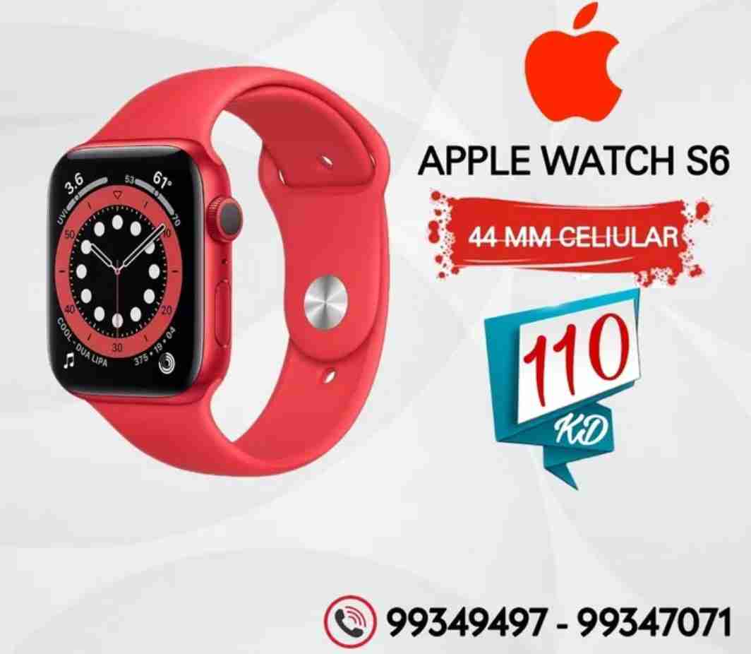 APPLE WATCH S6 44MM CELLULAR RED لون احمر