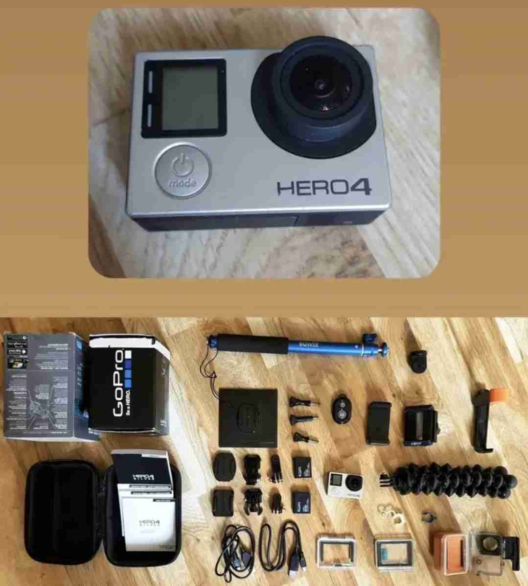 Go pro hero 4 silver touch screen with below accessories for sale