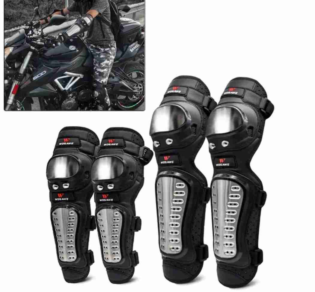 Stainless Steel Elbow Knee Pads Motorcycle Knee Pad Armor Moto Racing Knee Prote