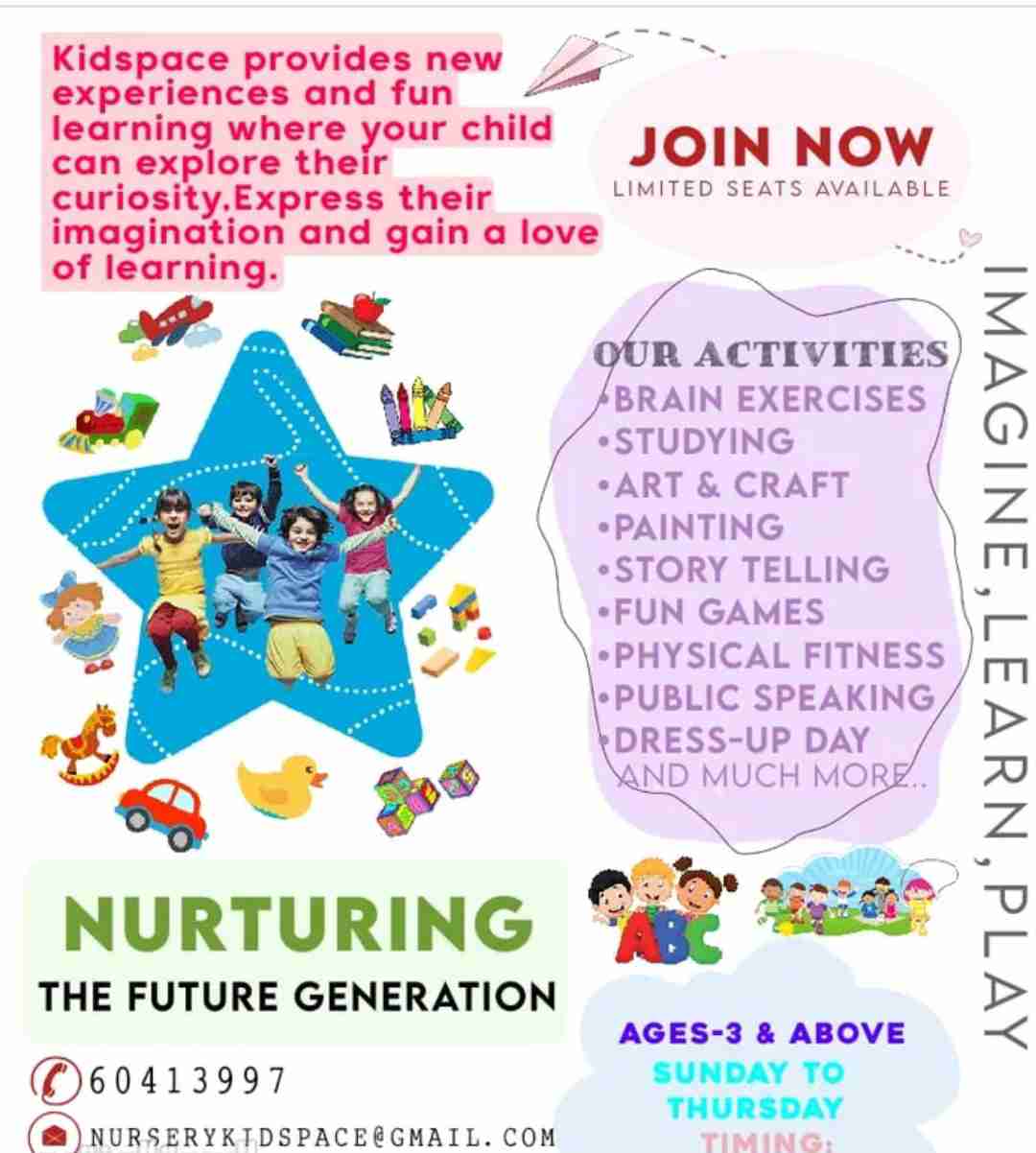 kindergarten nursery 3 years and above and tuition available