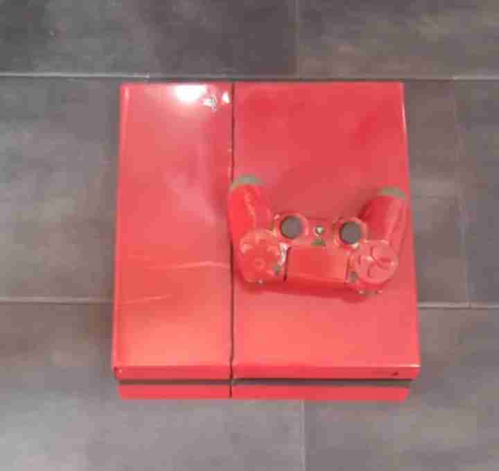 ps4 red skin sticker console with controller