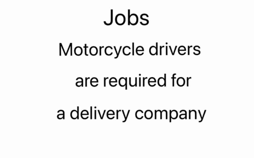 Motorcycle drivers are required for a delivery company only in Kuwait