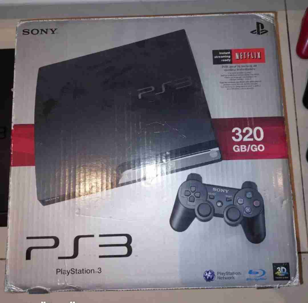 Sony PlayStation 3 PS3 Slim CECH-2501B 320GB Console With 10 Original DualSense 3 Controllers