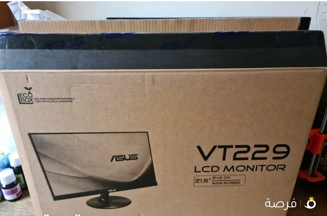 FHD ASUS VT229H شاشة كمبيوتر جديدة بالكرتون. تعمل باللمس. 22 إنش