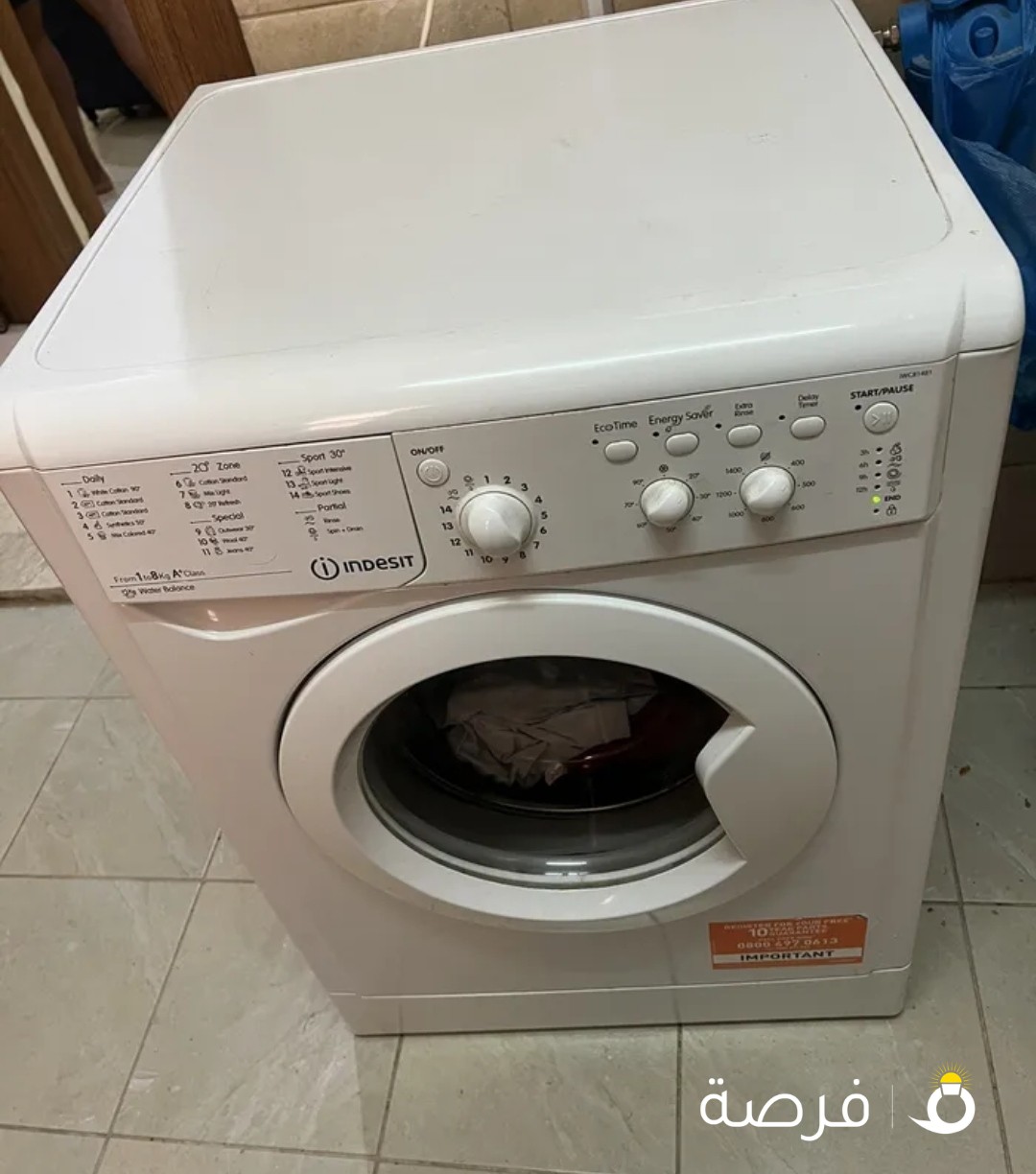 INDESIT WASHING MACHINE 8 kg with filter